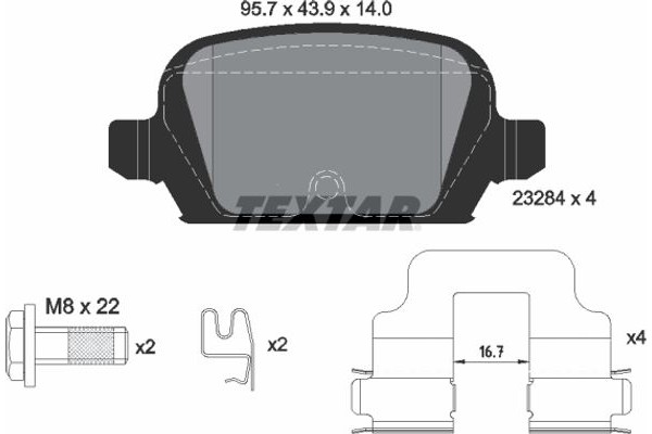 Textar Σετ τακάκια, Δισκόφρενα - 2328404