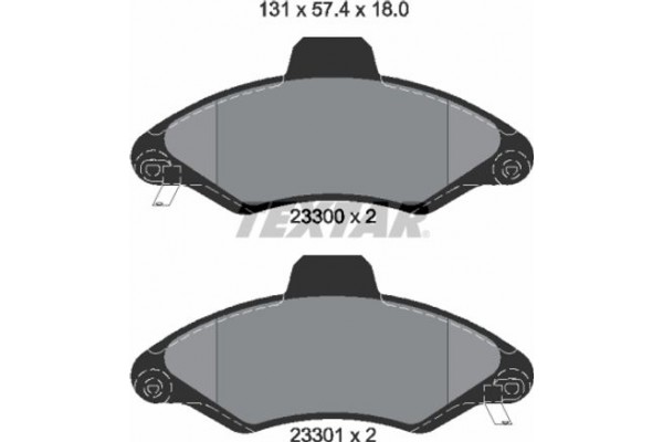 Textar Σετ τακάκια, Δισκόφρενα - 2330002