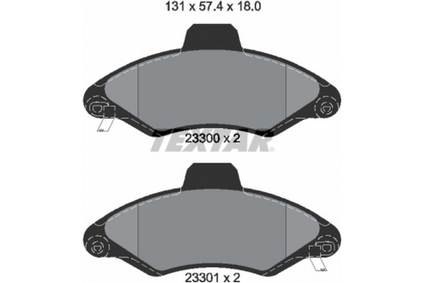 Textar Σετ τακάκια, Δισκόφρενα - 2330002