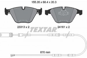 Textar Σετ τακάκια, Δισκόφρενα - 2331307