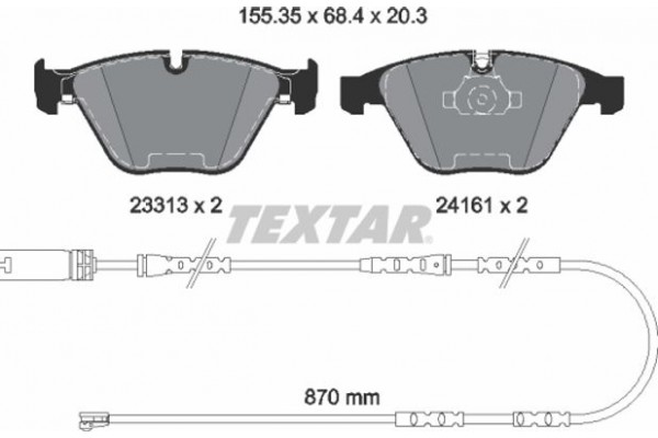 Textar Σετ τακάκια, Δισκόφρενα - 2331307