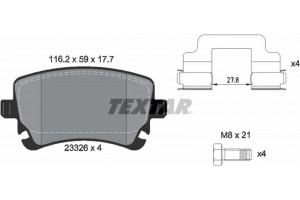 Textar Σετ τακάκια, Δισκόφρενα - 2332601