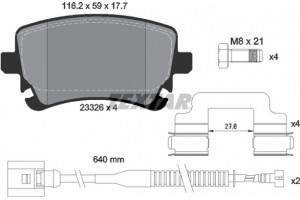 Textar Σετ τακάκια, Δισκόφρενα - 2332603