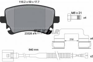 Textar Σετ τακάκια, Δισκόφρενα - 2332603