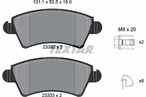 Textar Σετ τακάκια, Δισκόφρενα - 2333201
