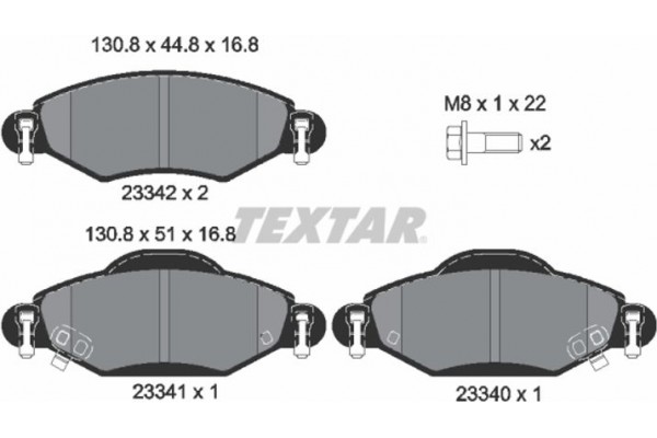 Textar Σετ τακάκια, Δισκόφρενα - 2334001