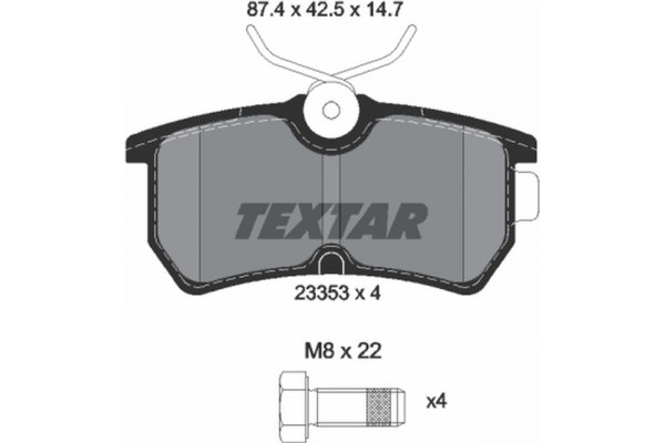 Textar Σετ τακάκια, Δισκόφρενα - 2335301