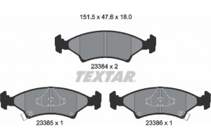 Textar Σετ τακάκια, Δισκόφρενα - 2338401