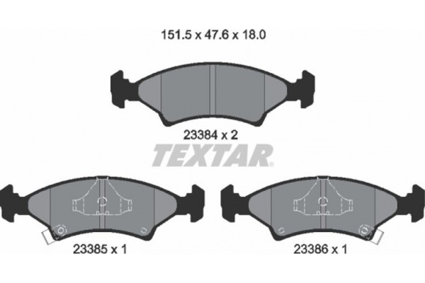 Textar Σετ τακάκια, Δισκόφρενα - 2338401