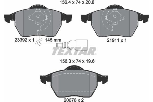 Textar Σετ τακάκια, Δισκόφρενα - 2339201