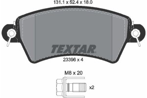 Textar Σετ τακάκια, Δισκόφρενα - 2339602