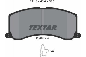 Textar Σετ τακάκια, Δισκόφρενα - 2340001