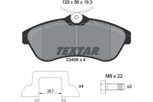 Textar Σετ τακάκια, Δισκόφρενα - 2340902