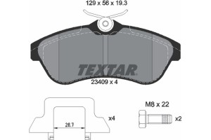 Textar Σετ τακάκια, Δισκόφρενα - 2340902