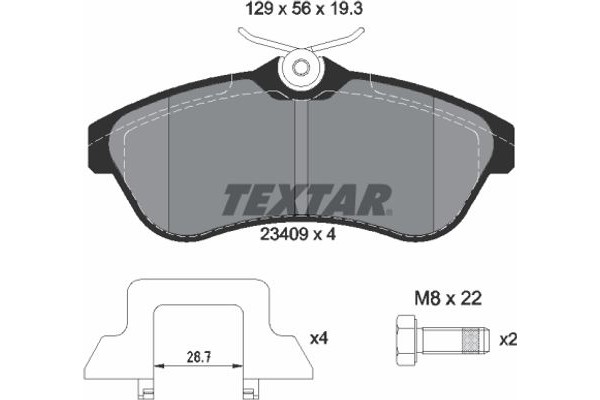 Textar Σετ τακάκια, Δισκόφρενα - 2340902