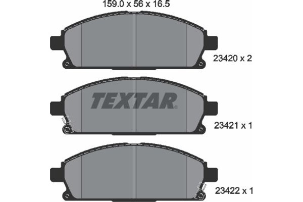 Textar Σετ τακάκια, Δισκόφρενα - 2342001