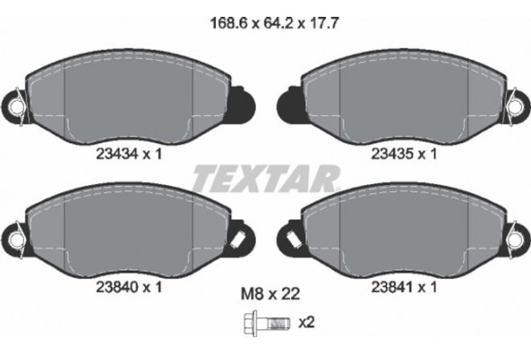 Textar Σετ τακάκια, Δισκόφρενα - 2343401