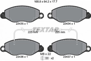Textar Σετ τακάκια, Δισκόφρενα - 2343501
