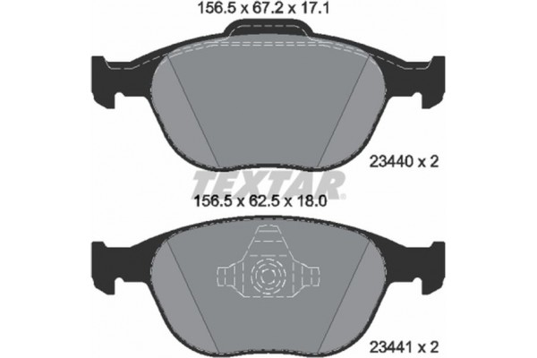Textar Σετ τακάκια, Δισκόφρενα - 2344007