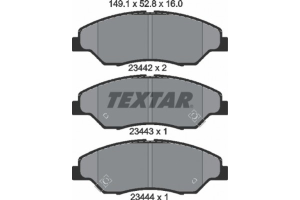 Textar Σετ τακάκια, Δισκόφρενα - 2344201