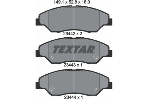 Textar Σετ τακάκια, Δισκόφρενα - 2344201