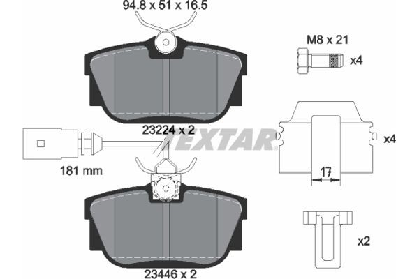 Textar Σετ τακάκια, Δισκόφρενα - 2344605