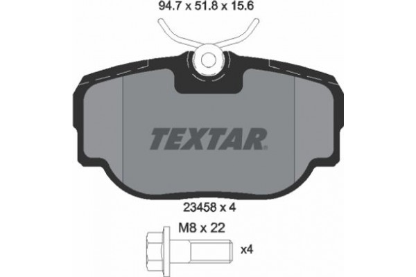 Textar Σετ τακάκια, Δισκόφρενα - 2345801