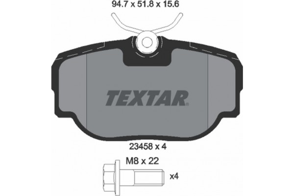 Textar Σετ τακάκια, Δισκόφρενα - 2345801