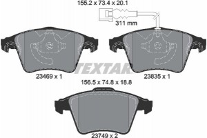 Textar Σετ τακάκια, Δισκόφρενα - 2346901