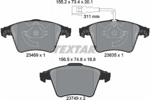 Textar Σετ τακάκια, Δισκόφρενα - 2346901