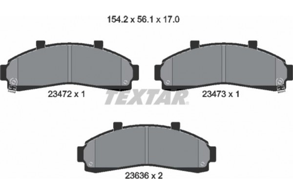 Textar Σετ τακάκια, Δισκόφρενα - 2347201