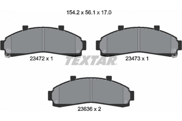 Textar Σετ τακάκια, Δισκόφρενα - 2347201