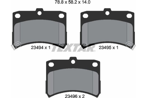 Textar Σετ τακάκια, Δισκόφρενα - 2349402