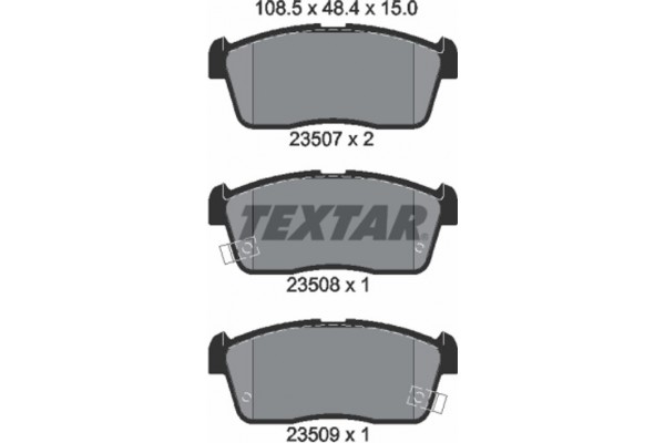 Textar Σετ τακάκια, Δισκόφρενα - 2350701