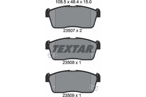 Textar Σετ τακάκια, Δισκόφρενα - 2350701