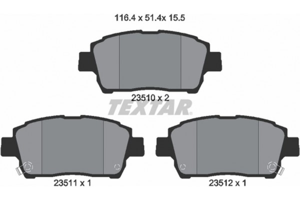 Textar Σετ τακάκια, Δισκόφρενα - 2351002