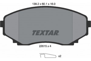 Textar Σετ τακάκια, Δισκόφρενα - 2351501