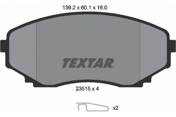 Textar Σετ τακάκια, Δισκόφρενα - 2351501
