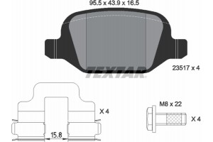 Textar Σετ τακάκια, Δισκόφρενα - 2351703