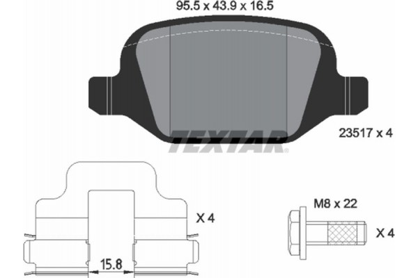 Textar Σετ τακάκια, Δισκόφρενα - 2351703