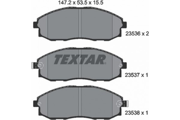 Textar Σετ τακάκια, Δισκόφρενα - 2353601