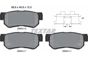Textar Σετ τακάκια, Δισκόφρενα - 2354301