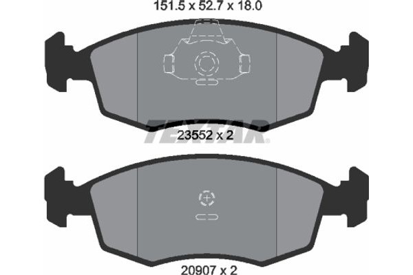 Textar Σετ τακάκια, Δισκόφρενα - 2355202