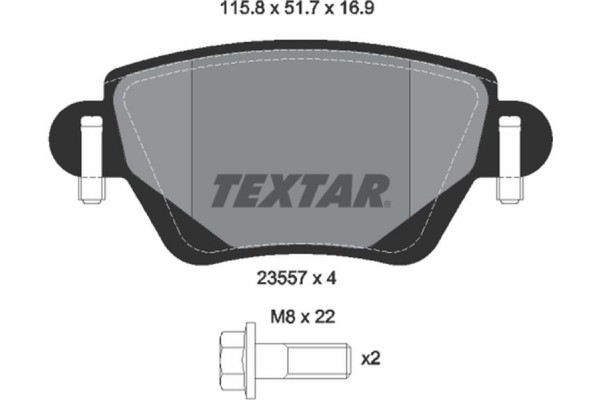 Textar Σετ τακάκια, Δισκόφρενα - 2355702