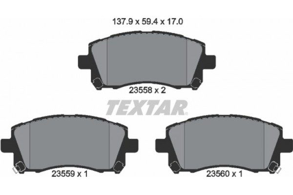 Textar Σετ τακάκια, Δισκόφρενα - 2355802