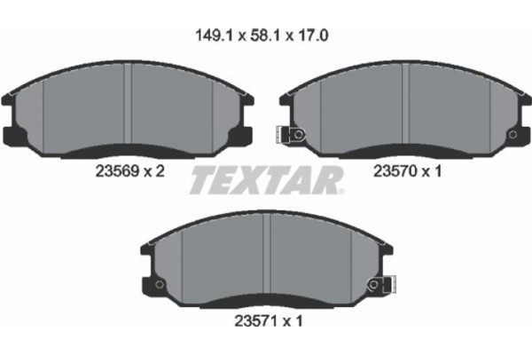 Textar Σετ τακάκια, Δισκόφρενα - 2356901