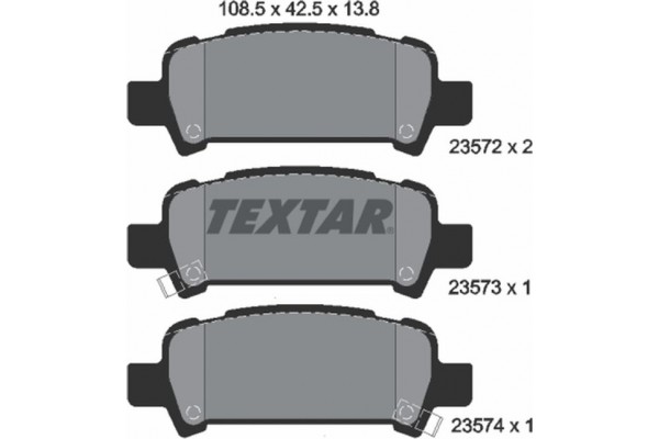 Textar Σετ τακάκια, Δισκόφρενα - 2357202