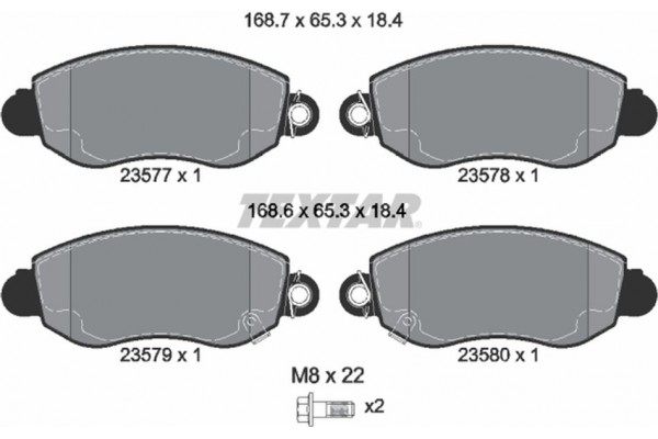 Textar Σετ τακάκια, Δισκόφρενα - 2357701