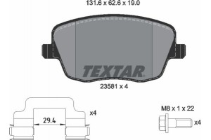 Textar Σετ τακάκια, Δισκόφρενα - 2358101