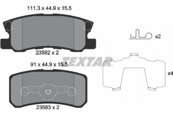 Textar Σετ τακάκια, Δισκόφρενα - 2358202